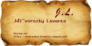 Jávorszky Levente névjegykártya