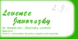 levente javorszky business card